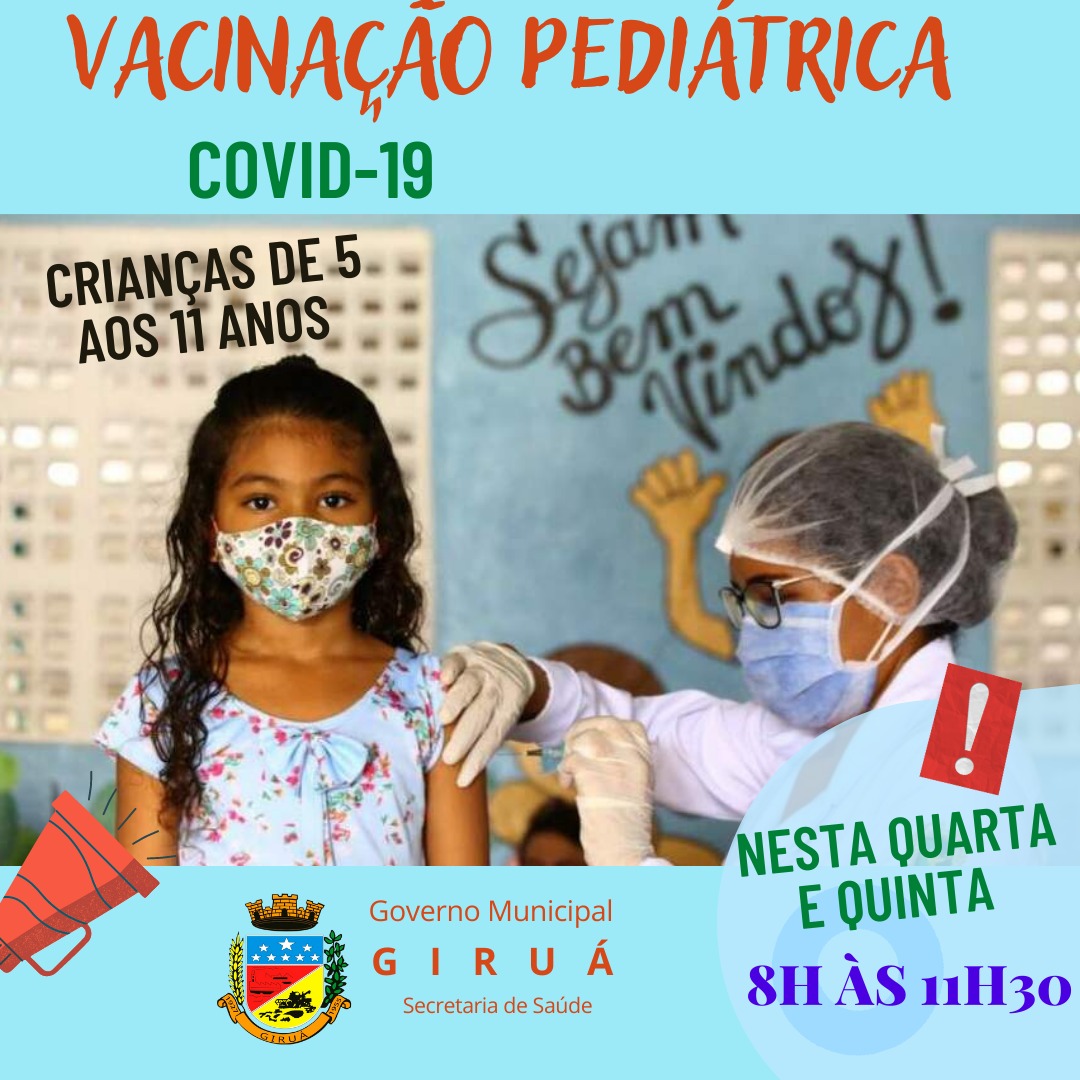 Giruá inicia nesta quarta-feira a imunização infantil contra a Covid-19